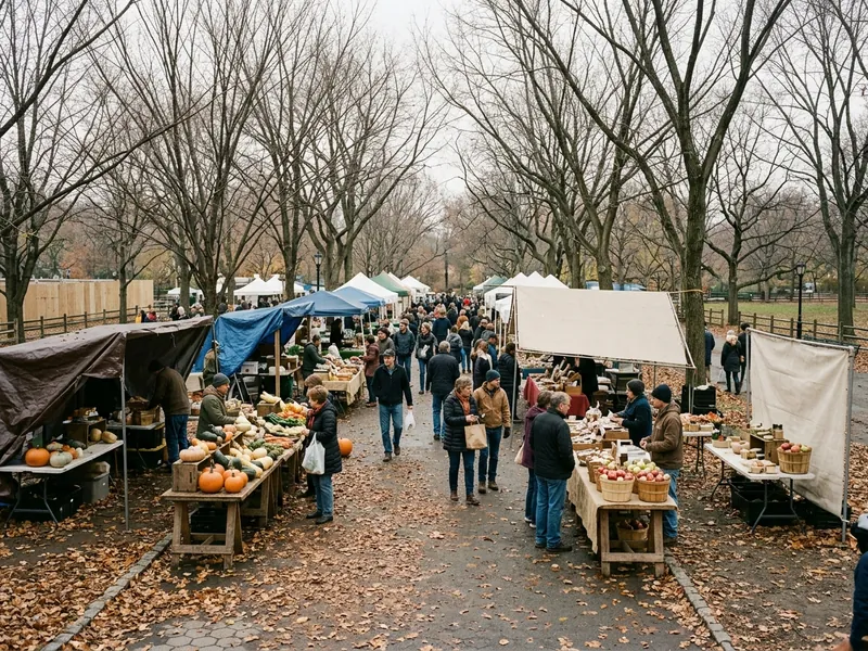 AI-generated illustration of a market. Not a photograph of Come Thru Market.